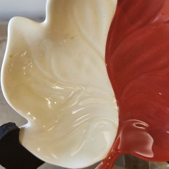 VTG UK CARLTON WARE (AUSTRALIAN DESIGN) HAND PAINTED LEAF DISH 5" 1950's BIN I - Picture 2 of 5